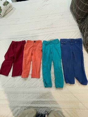 Carter's Four-Pack Kids Pants - Burgundy, Coral, Teal, Blue